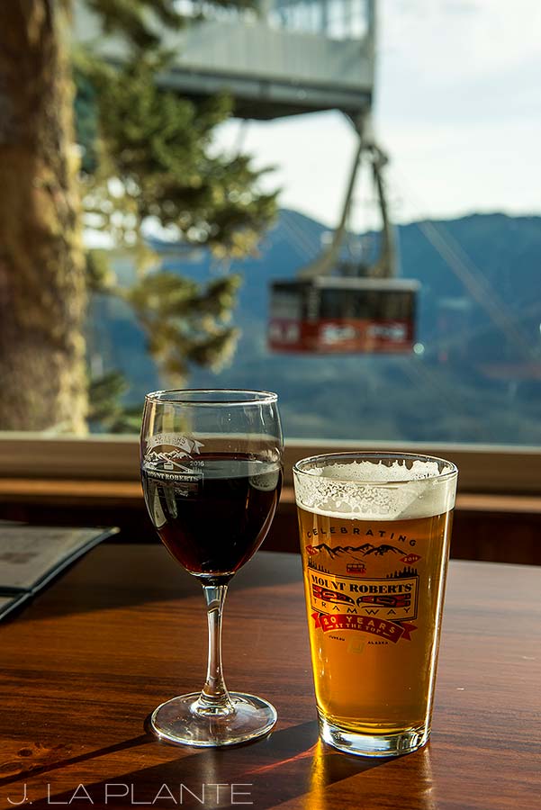 drinking beers at the gondola bar in juneau