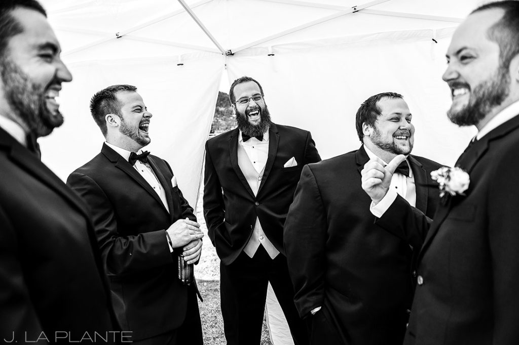 groomsmen hanging out before ceremony