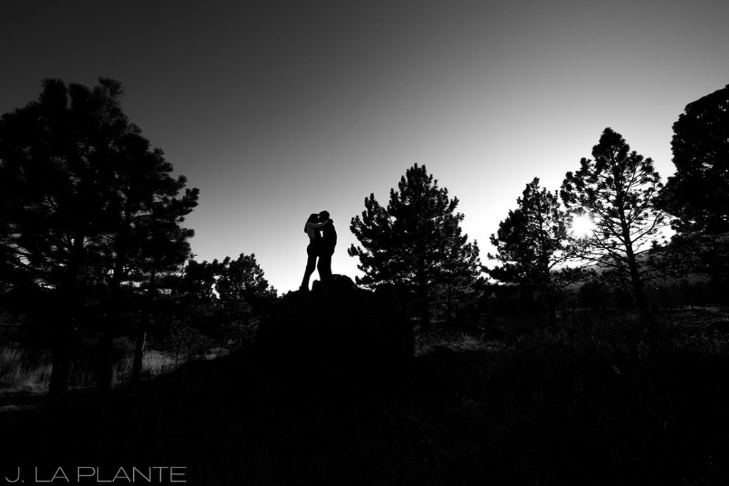 silhouettes of bride and groom to be