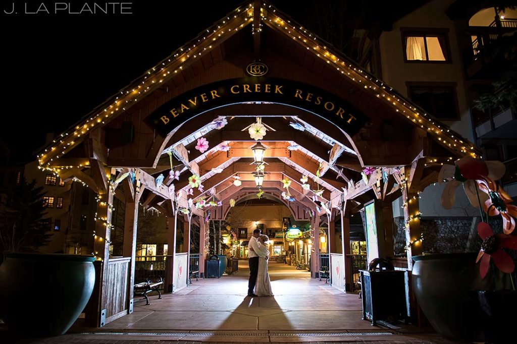 J. La Plante Photo | Beaver Creek Wedding Photographers | Beaver Creek Lodge Wedding | Nighttime Wedding Portrait