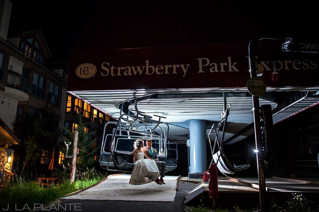 J. LaPlante Photo | Beaver Creek Wedding Photographers | Beaver Creek Wedding | Bride and Groom on Chairlift
