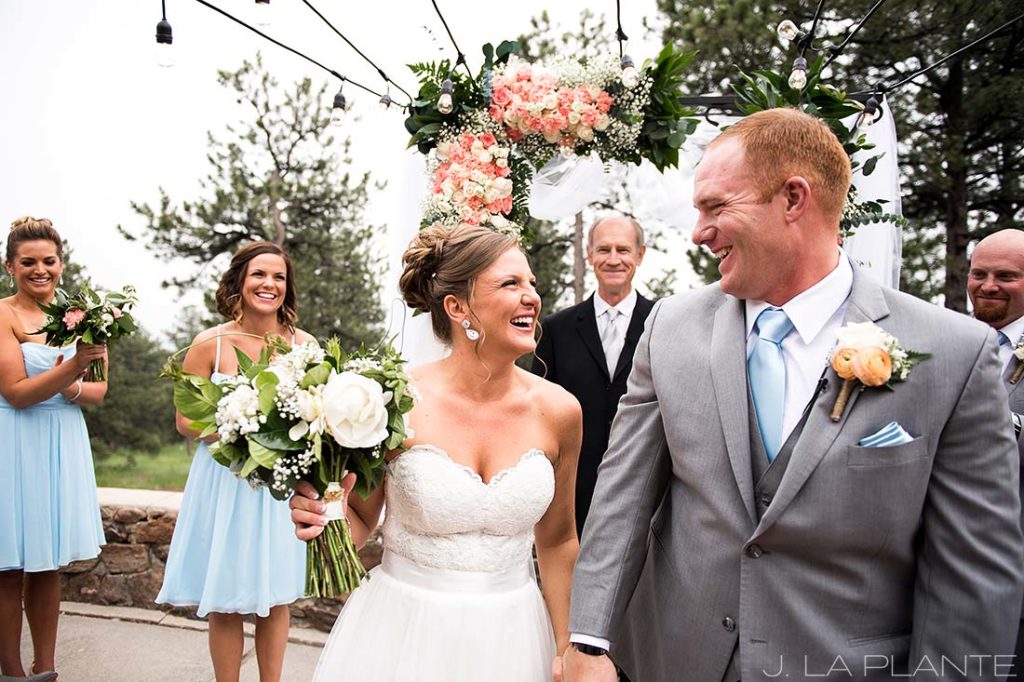 Boettcher Mansion wedding | Bride and groom recessing | J La Plante Photo | Denver Wedding Photographer