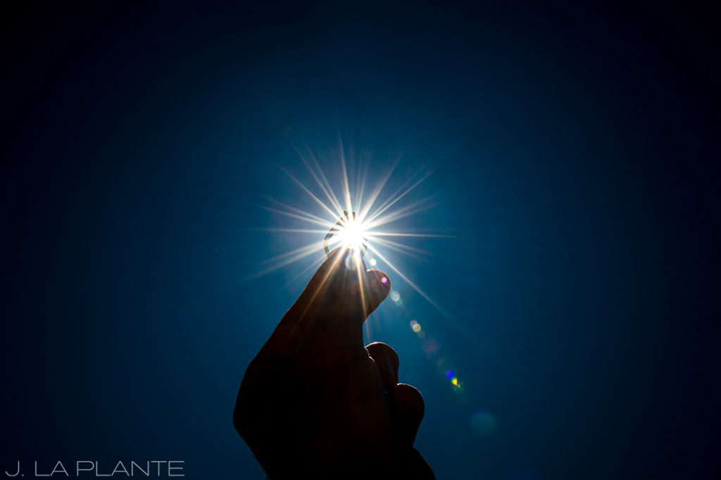 Solar eclipse engagement shoot | Engagement ring | Vail engagement photographer | J La Plante Photo