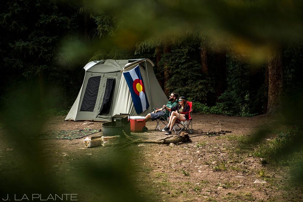 Camping engagement shoot | Vail engagement photographer | J La Plante Photo