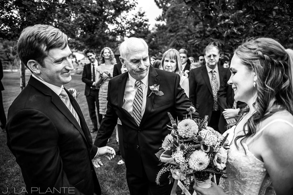 Greenbriar Inn wedding | Father giving daughter away | Boulder wedding photographer | J La Plante Photo