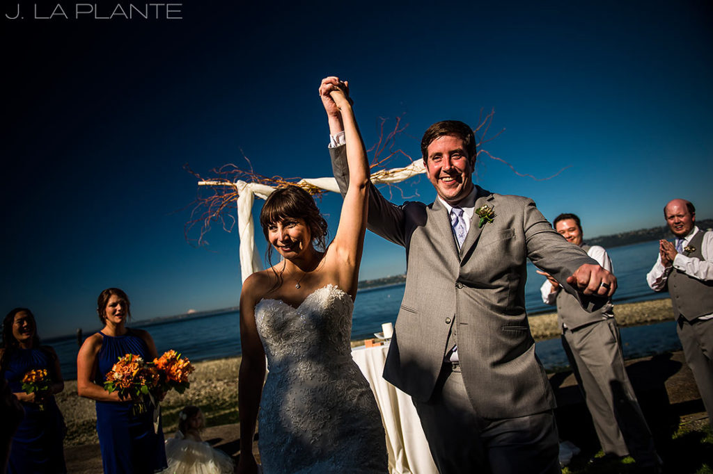 Vashon Island Wedding | Bride and groom after ceremony | Seattle destination wedding photographer | J La Plante Photo