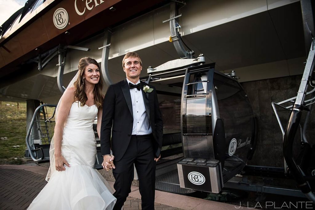 Park Hyatt Wedding | Bride and groom on gondola | Beaver Creek wedding photographer | J La Plante Photo