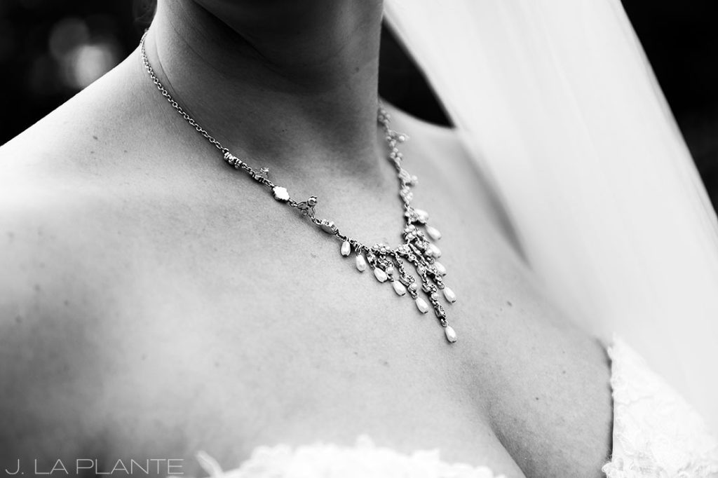 Crooked Willow Farms Wedding | Bride's necklace | Colorado Wedding Photographer | J La Plante Photo