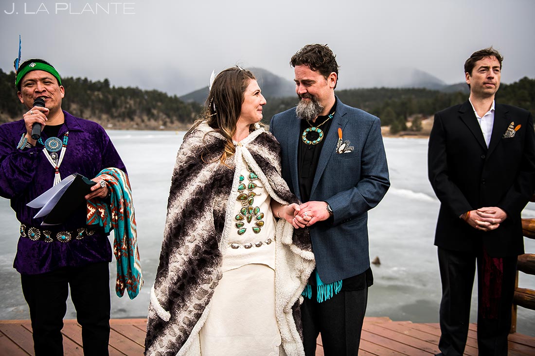 Cherokee wedding ceremony | Evergreen Lake House Wedding | Evergreen Wedding Photographer | J. La Plante Photo