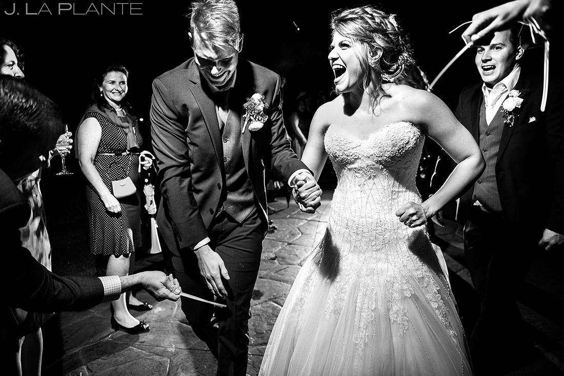 Bride and Groom Glow Stick Send Off | Wedgewood Boulder Creek Wedding | Boulder Wedding Photographer | J. La Plante Photo