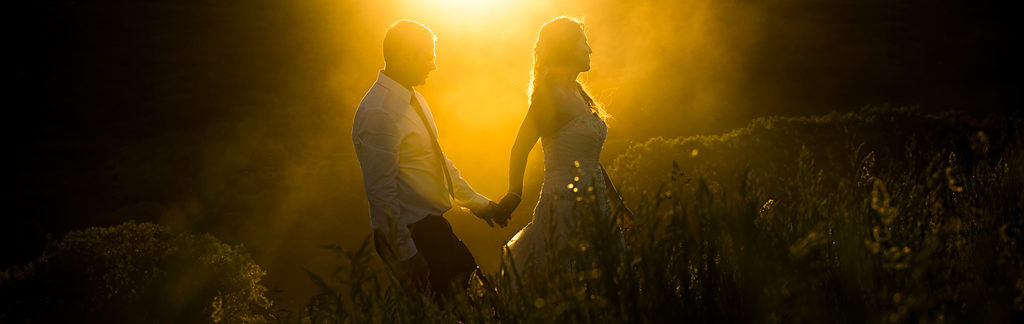 Bride and Groom Sunset Photo | White Owl Ranch Wedding | Colorado Wedding Photographer | J. La Plante Photo
