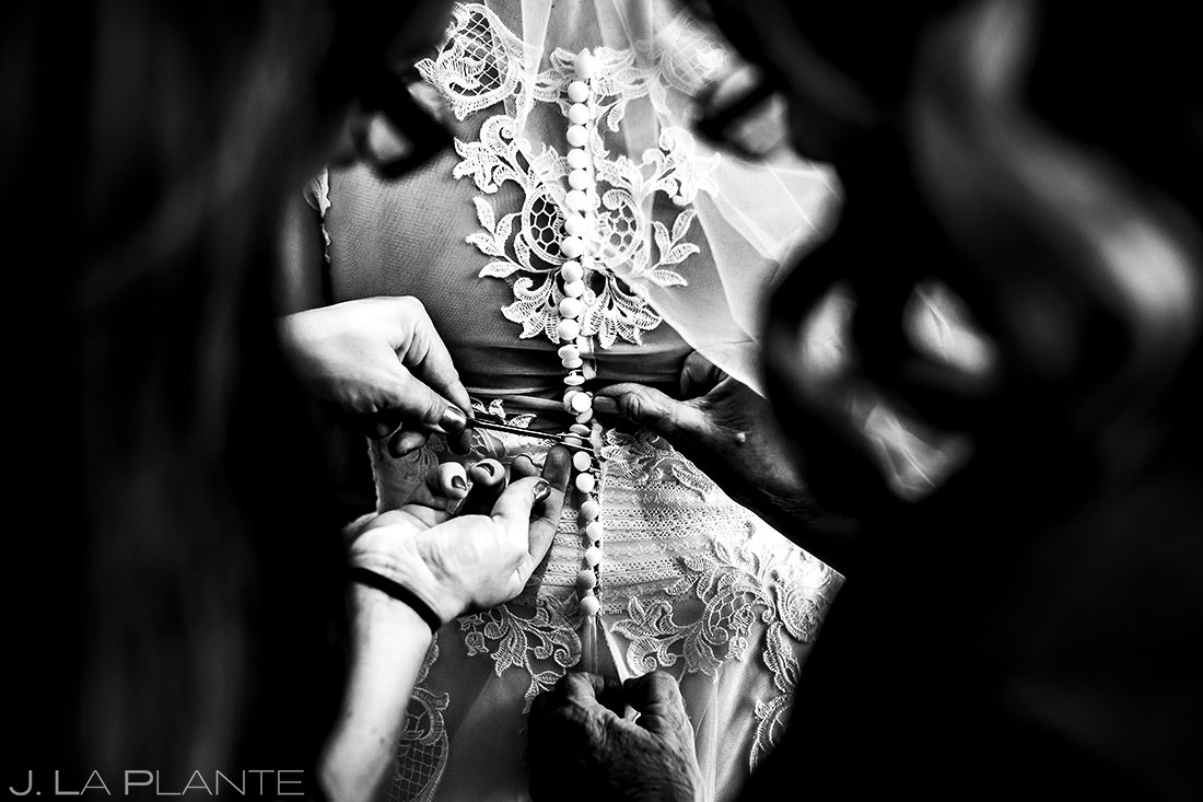 Bride Getting Ready | Lodge at Cathedral Pines Wedding | Colorado Springs Wedding Photographer | J. La Plante Photo