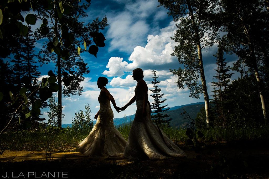 Bride and Bride Silhouette | Steamboat Springs Wedding | Colorado Wedding Photographer | J. La Plante Photo