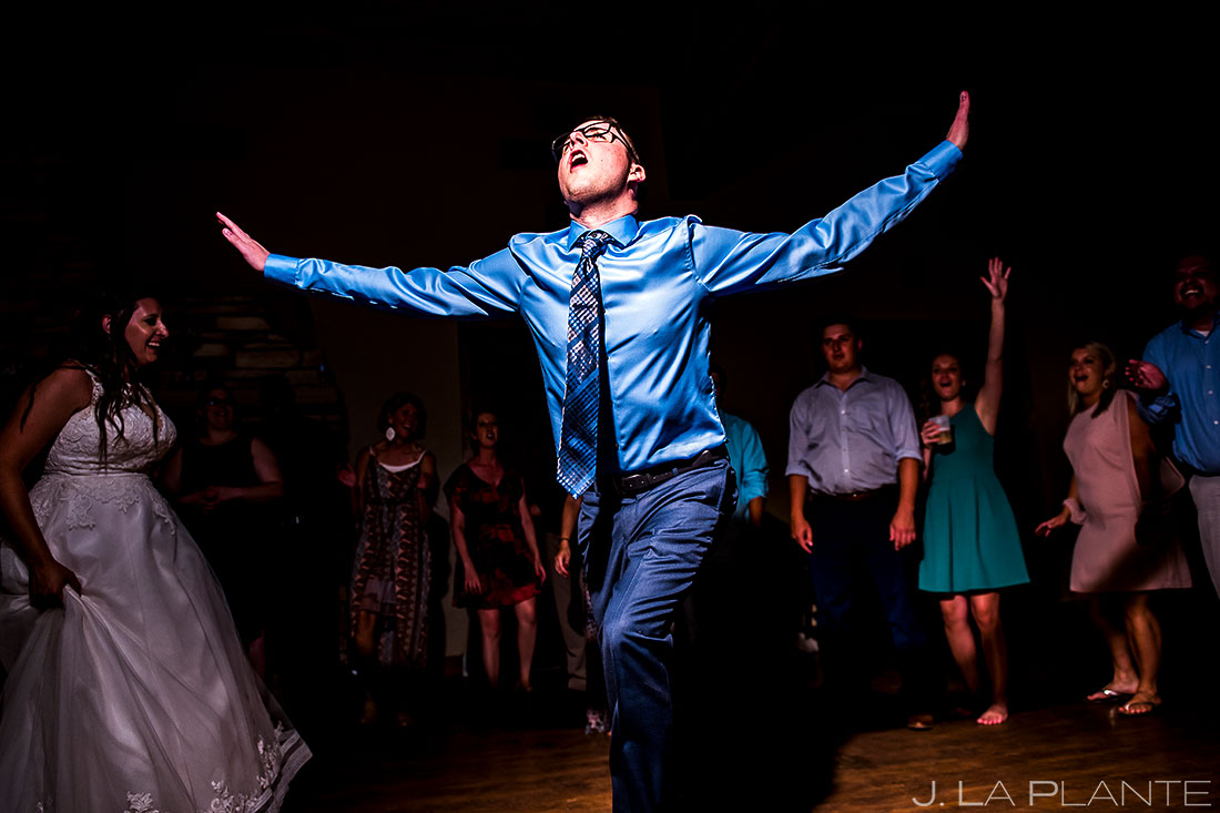 Wedding Reception Dance Party | Lodge at Cathedral Pines Wedding | Colorado Springs Wedding Photographer | J. La Plante Photo