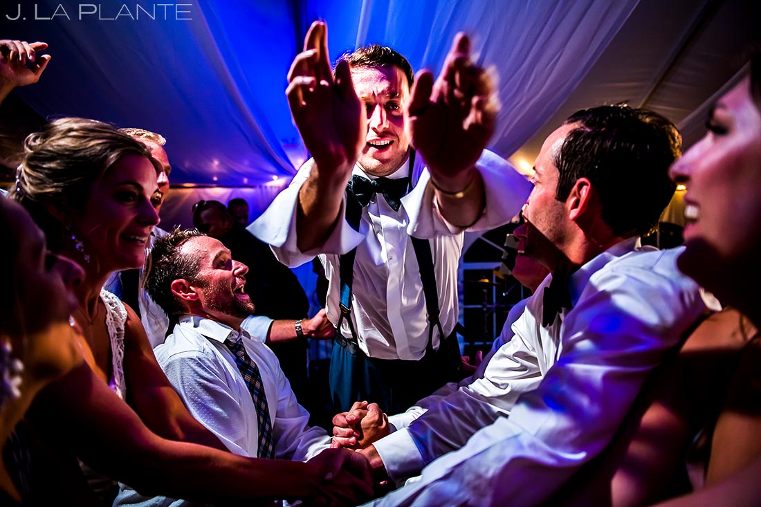 Groom Crowd Surfing | Camp Hale Wedding | Vail Wedding Photographer | J. La Plante Photo