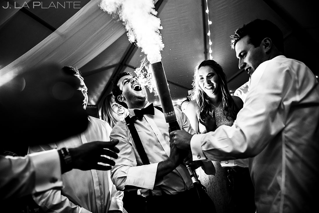 Groom Shooting CO2 Canon | Camp Hale Wedding | Vail Wedding Photographer | J. La Plante Photo