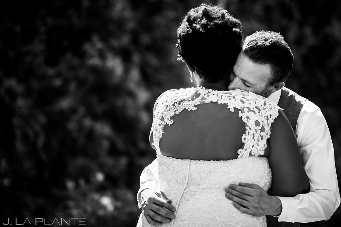 Bride and Groom First Look | Denver Botanic Gardens Wedding | Denver Wedding Photographer | J. La Plante Photo