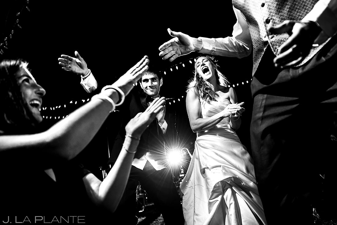 Wedding Reception Dance Party | Rustic Mountain Wedding | Colorado Wedding Photographer | J. La Plante Photo