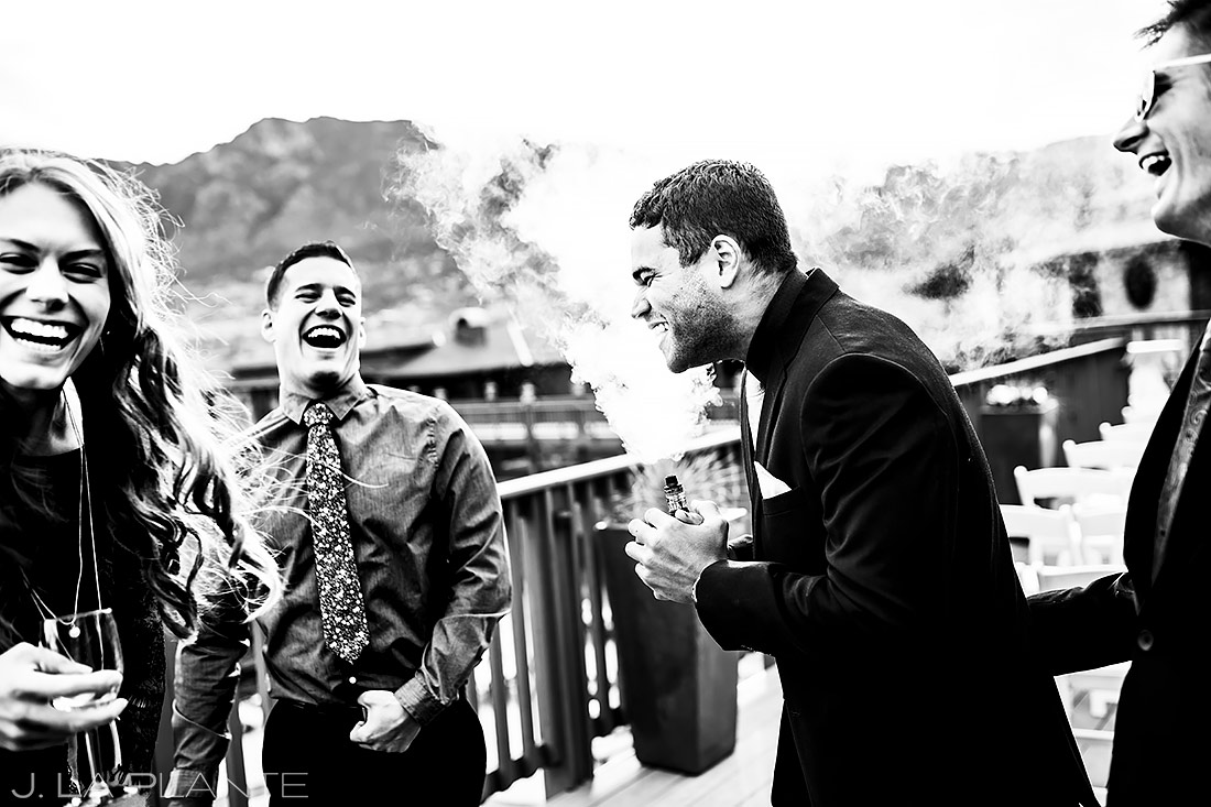Wedding Guests at Cocktail Hour | Cheyenne Mountain Resort Wedding | Colorado Springs Wedding Photographer | J. La Plante Photo