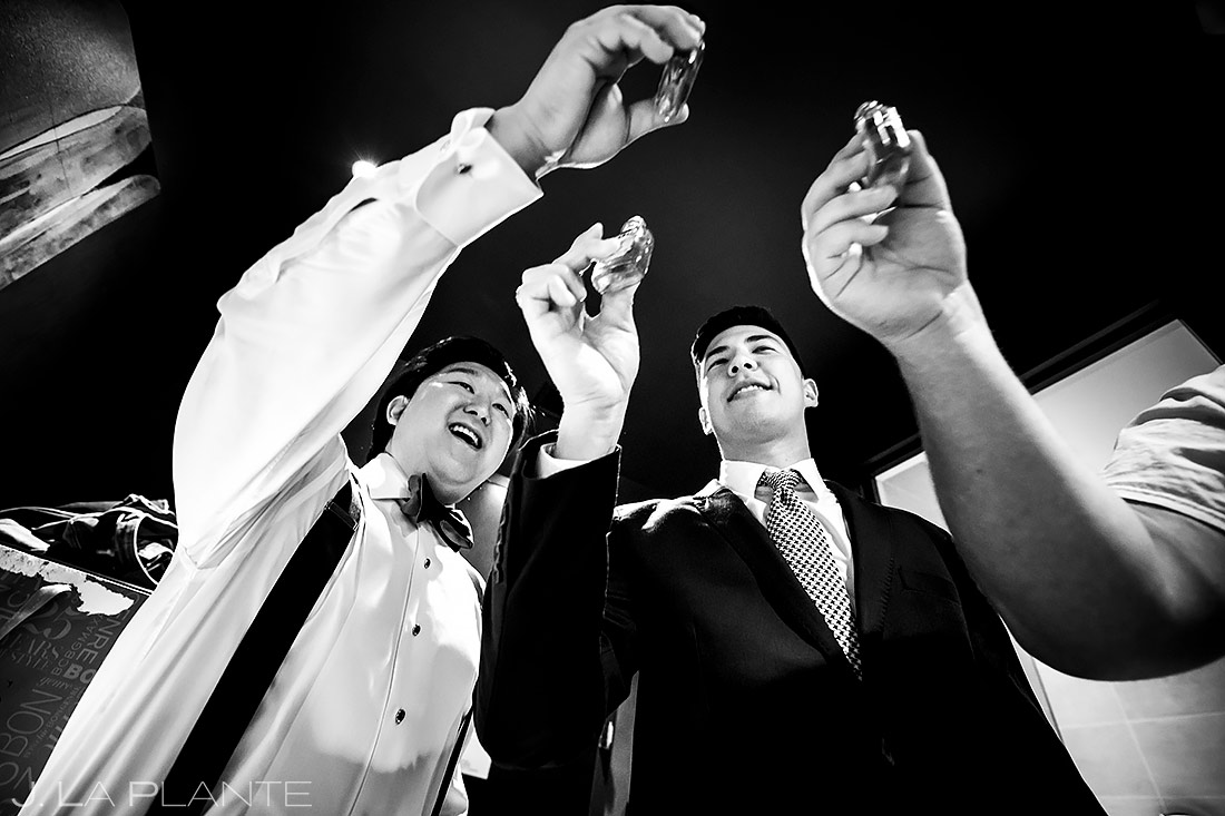 Groom and Groomsmen Doing Shots | Washington DC Wedding | Destination Wedding Photographer | J. La Plante Photo