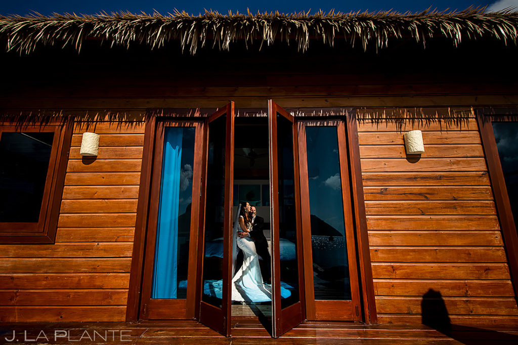 Bride and Groom in Overwater Bungalo | St Lucia Wedding | Destination Wedding Photographer | J. La Plante Photo
