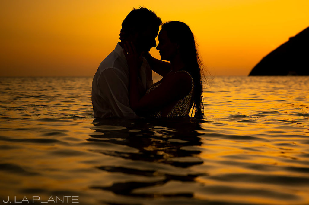Bride and Groom in Ocean | St Lucia Wedding | Destination Wedding Photographer | J. La Plante Photo