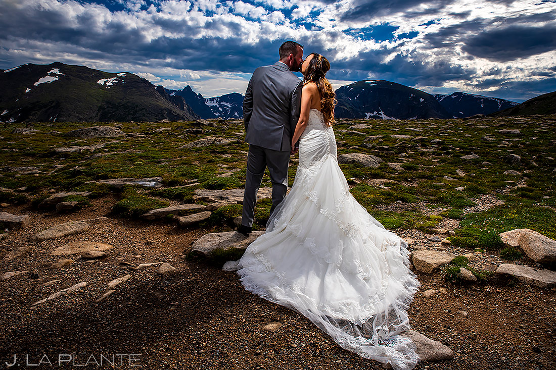Bride and Groom in the Mountains | Rocky Mountain National Park Wedding | Estes Park Wedding Photographer | J. La Plante Photo