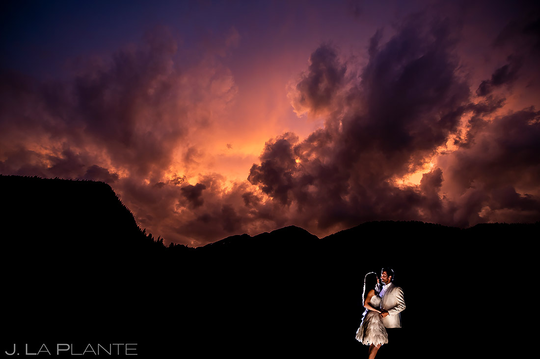 Sunset Wedding Portrait | Pine Creek Cookhouse Wedding | Aspen Wedding Photographer | J. La Plante Photo