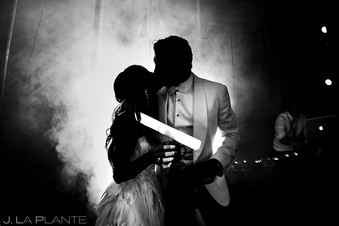 Bride and Groom Kissing | Pine Creek Cookhouse Wedding | Aspen Wedding Photographer | J. La Plante Photo