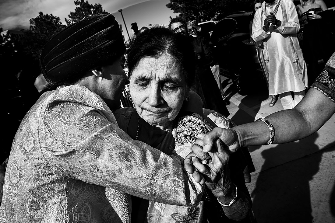 Groom hugging grandmother | Inverness Hotel Wedding | Denver Indian Wedding Photographer | J. La Plante Photo