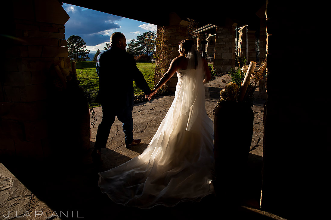 Bride and Groom Leaving Ceremony | Sanctuary Golf Course Wedding | Denver Wedding Photographer | J. La Plante Photo