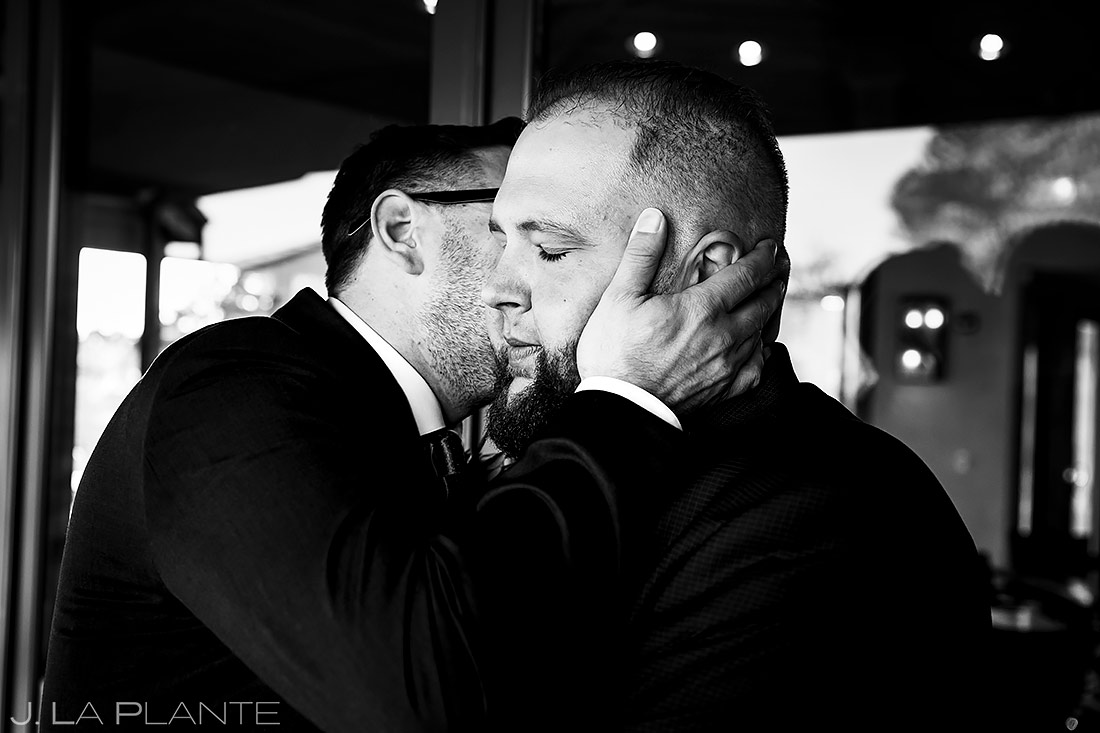 Best Man Kissing Groom | Sanctuary Golf Course Wedding | Denver Wedding Photographer | J. La Plante Photo