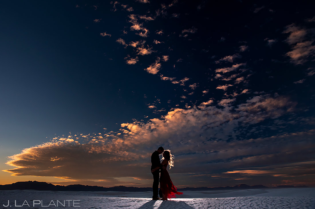 Sunset Engagement Photo | White Sands Engagement | Destination Wedding Photographer | J. La Plante Photo