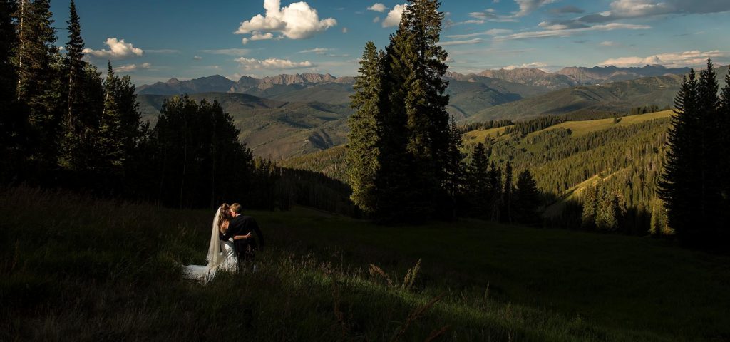 Bride and Groom in the Mountains | Beaver Creek Wedding Deck Wedding | Beaver Creek Wedding Photographer | J. La Plante Photo