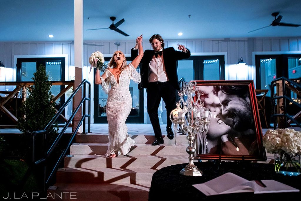 bride and groom entrance into reception