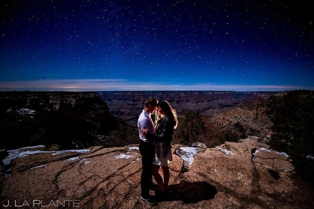 engagement session under the stars at the Grand Canyon