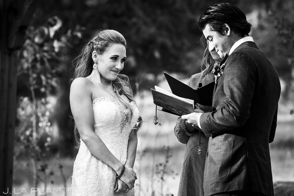 fall wedding at della terra black and white photo