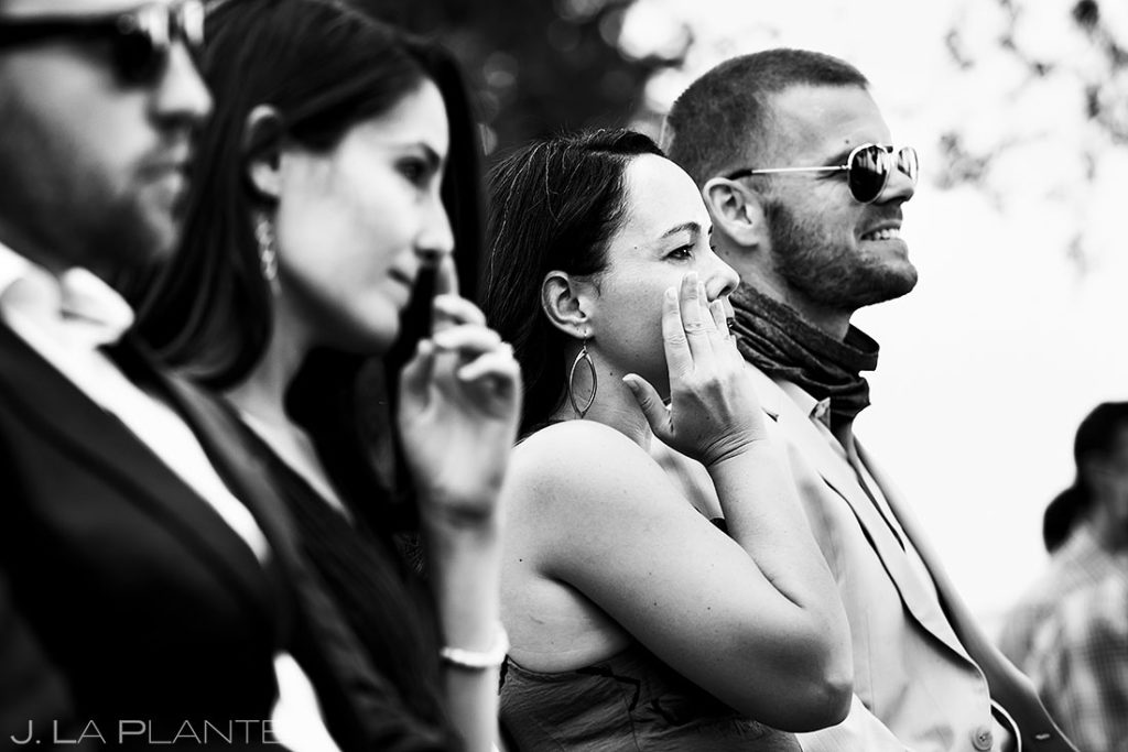 wedding guests crying during ceremony
