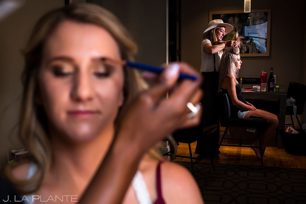 bride getting ready for Wellshire Event Center wedding