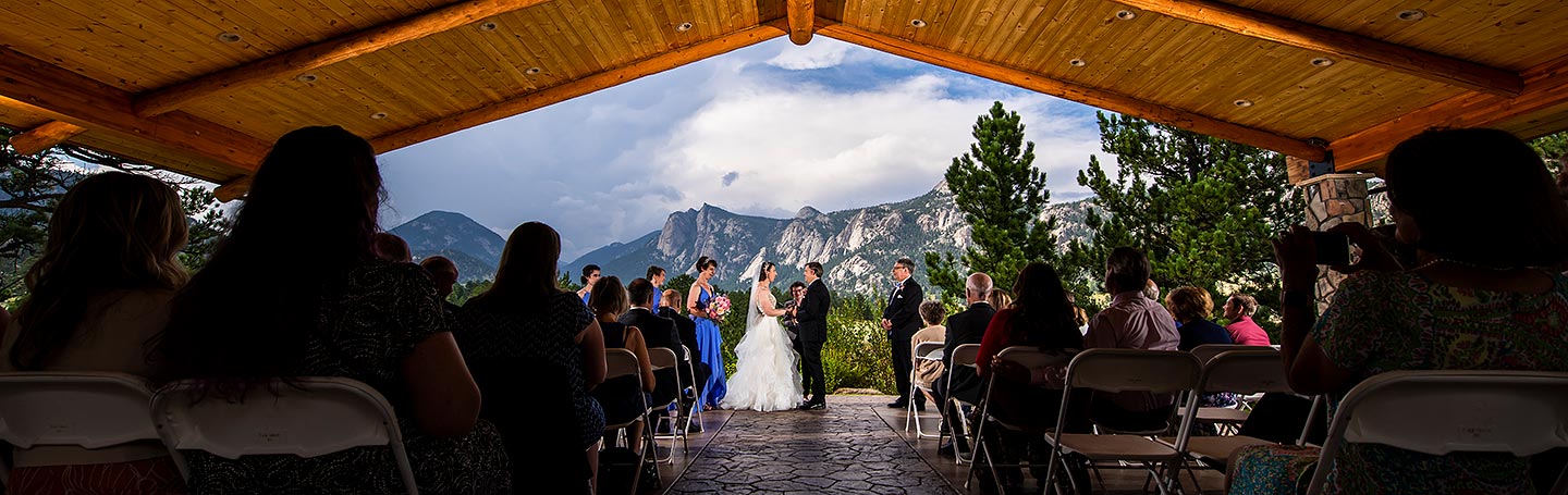 outdoor mountain wedding ceremony in Estes Park