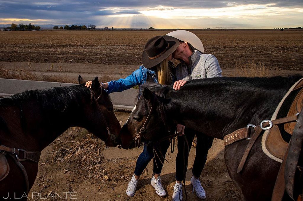 horseback riding engagement in Colorado