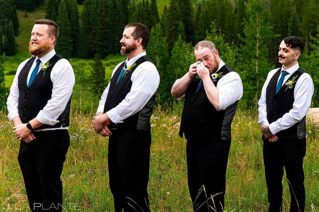 groomsman crying during vows