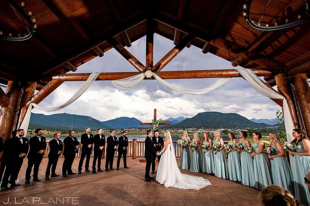 outdoor mountain wedding ceremony in Estes Park