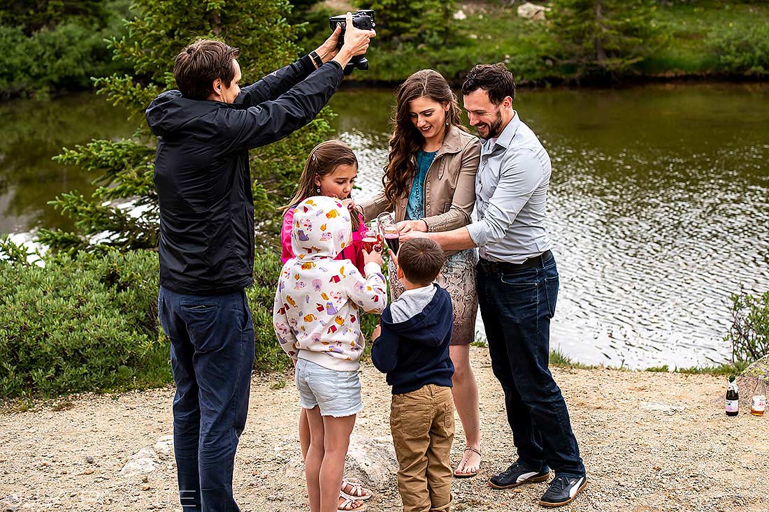 wedding photography behind the scenes photographer shooting family session in Colorado