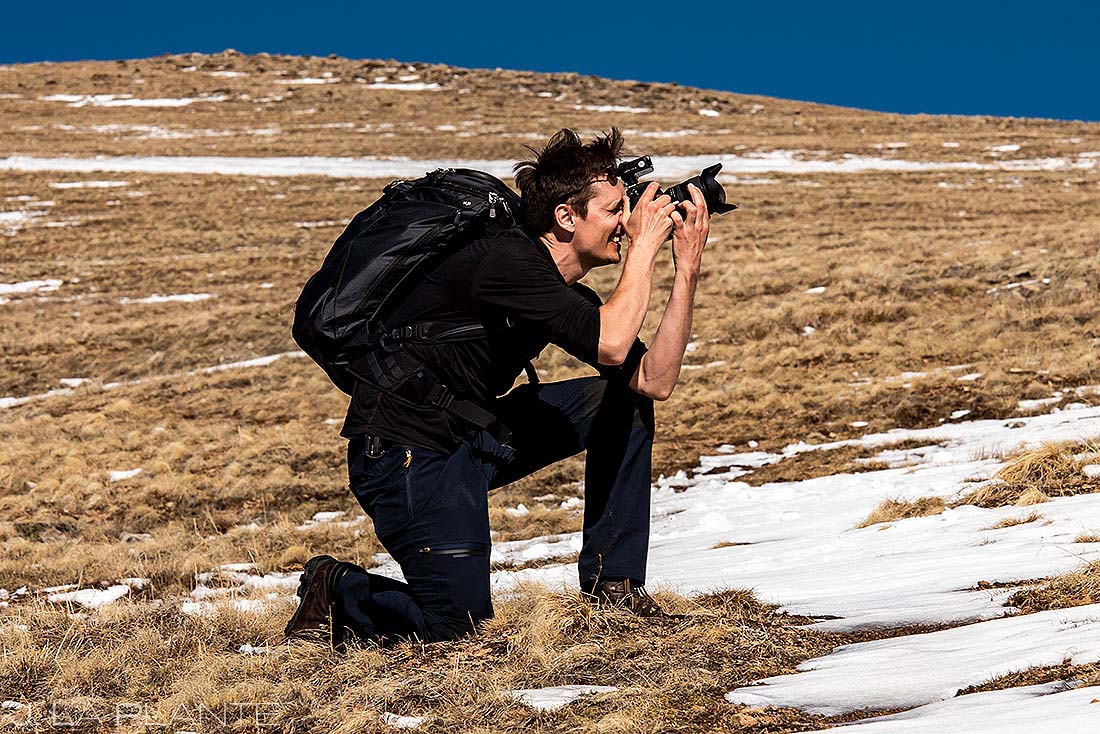 wedding photography behind the scenes photographer shooting in the Rocky Mountains