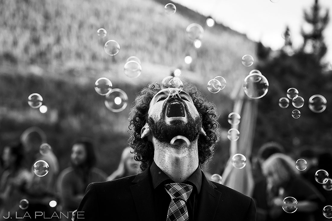 bubbles on the dancefloor at Della Terra Mountain Chateau wedding