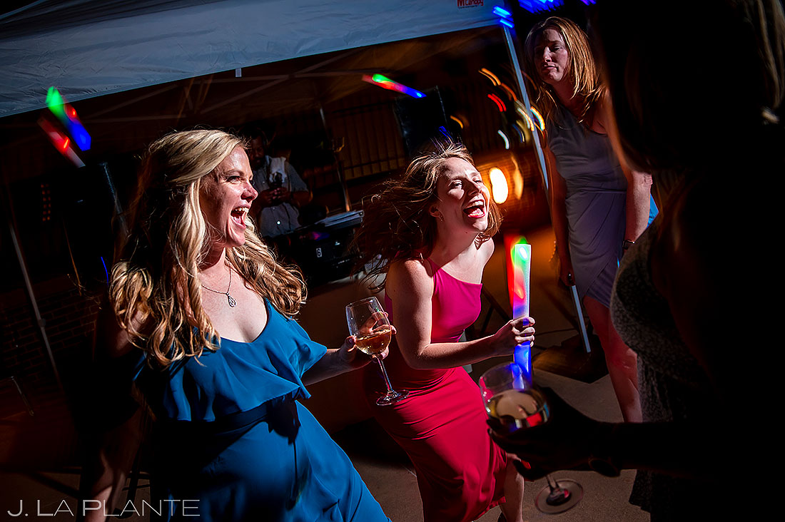 bridesmaids on the dance floor at Denver Athletic Club wedding