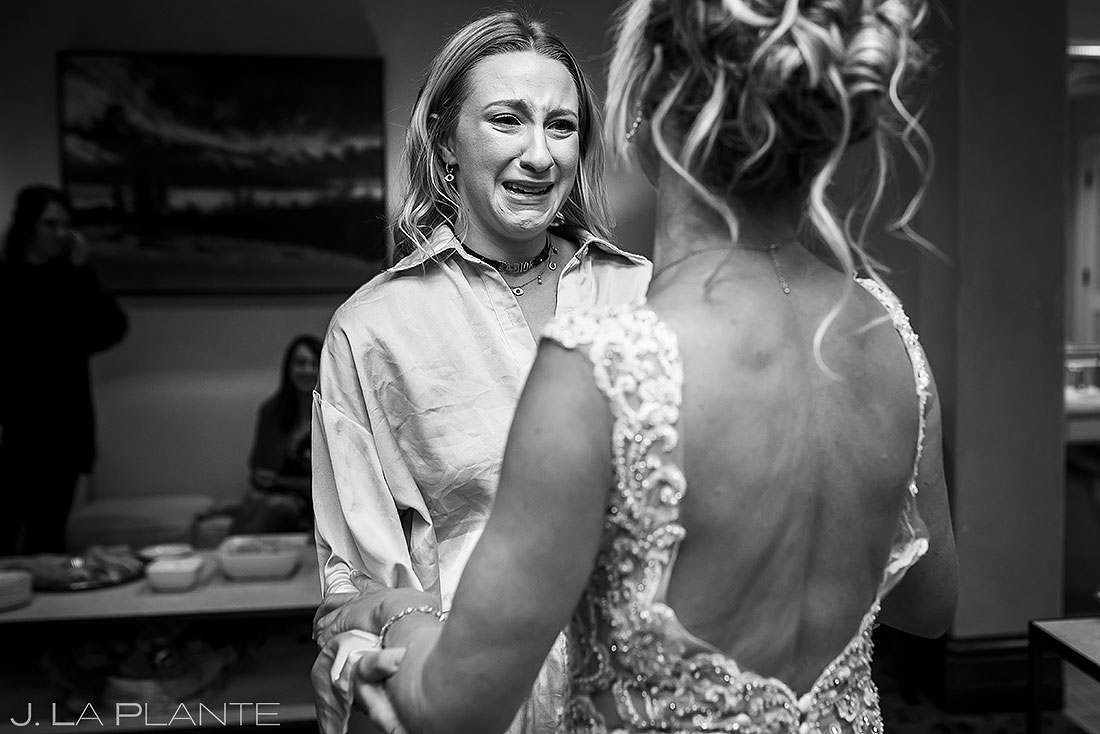 bride with daughter at sanctuary wedding
