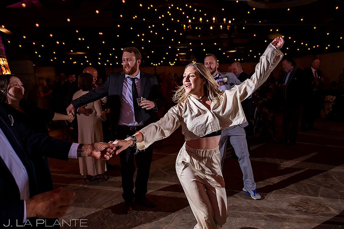 wedding guests dancing at sanctuary wedding reception
