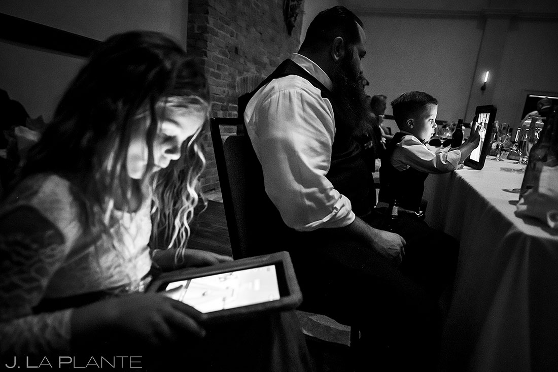 flower girl and ring bearer having screen time during reception
